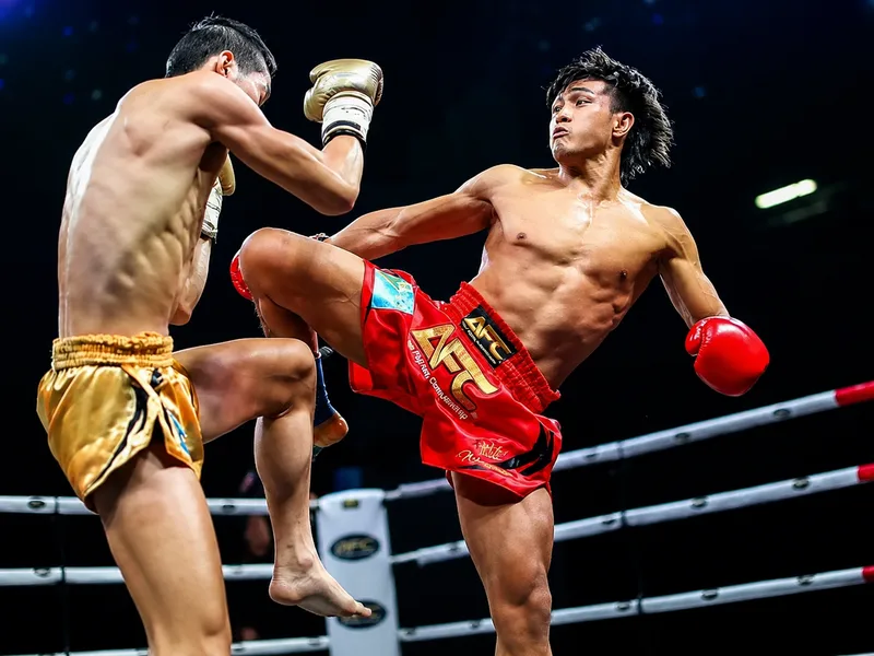 Võ Muay Thái được gọi là “nghệ thuật tám chi”, kết hợp đấm, đá, gối và chỏ trong nhiều cự ly đối kháng.